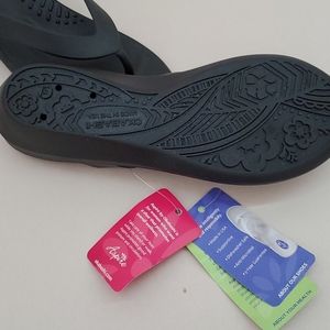 Okabashi Shoes - Aspire black raised heal 2" flip flops NWT Okabashi Shoes - Aspire black raised heal 2" flip flops NWT